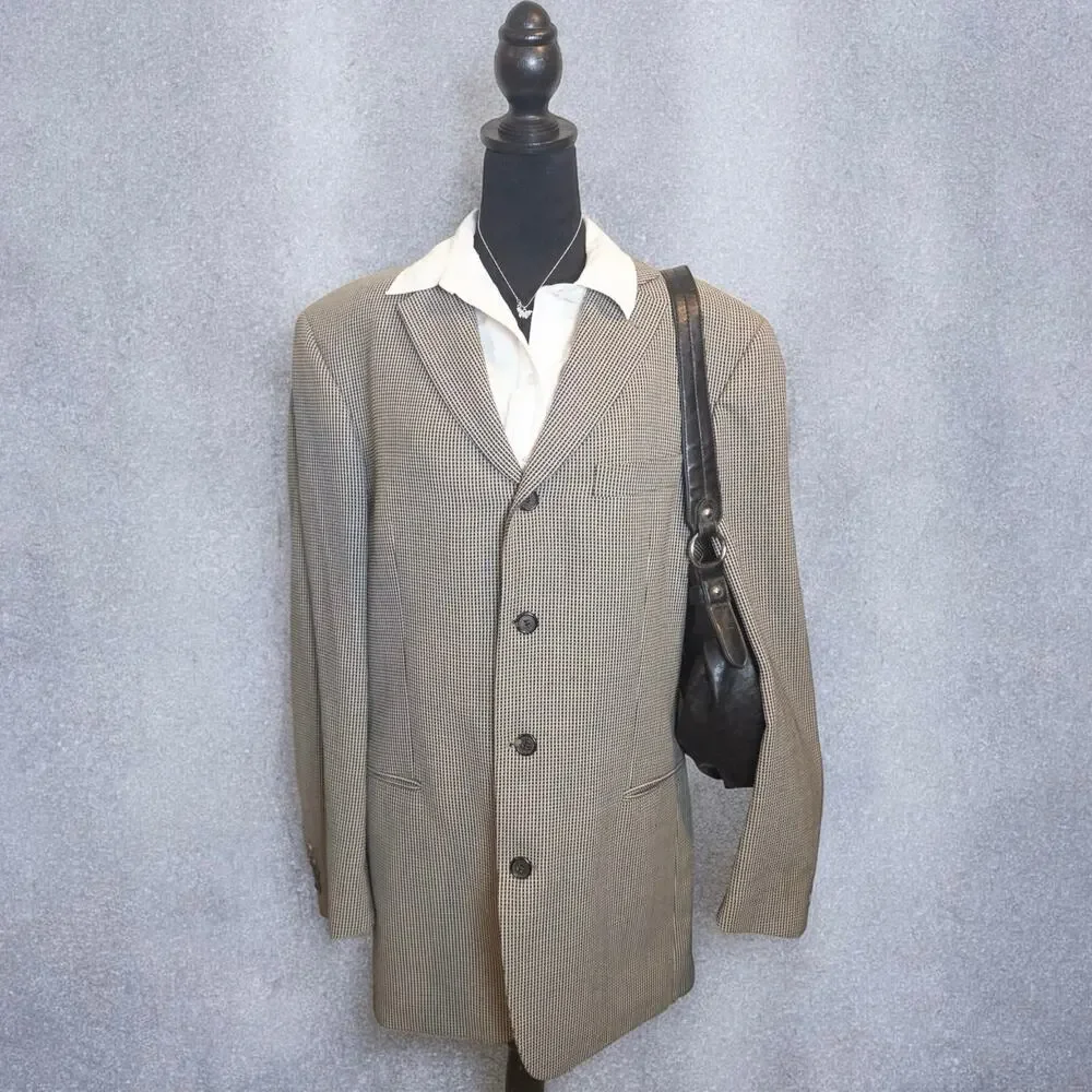 Vintage 90s Hugo Boss 100% Wool Sport Coat Blazer Size 40L